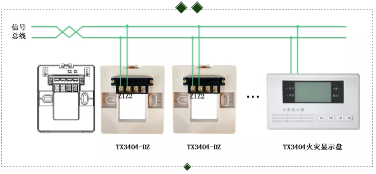 TX3404火災(zāi)顯示盤接線圖